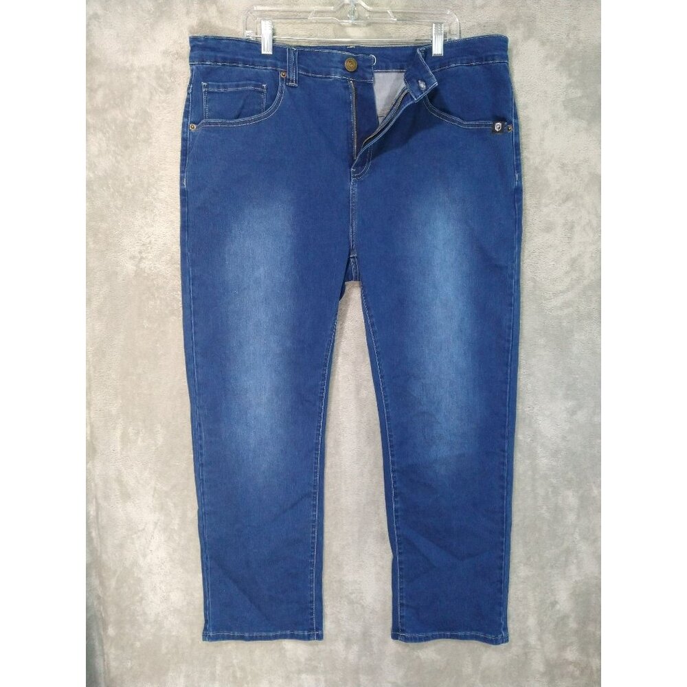 Born Primitive Jeans Mens 42x32 Blue Denim Athletic Fit Ultra Stretch High Rise